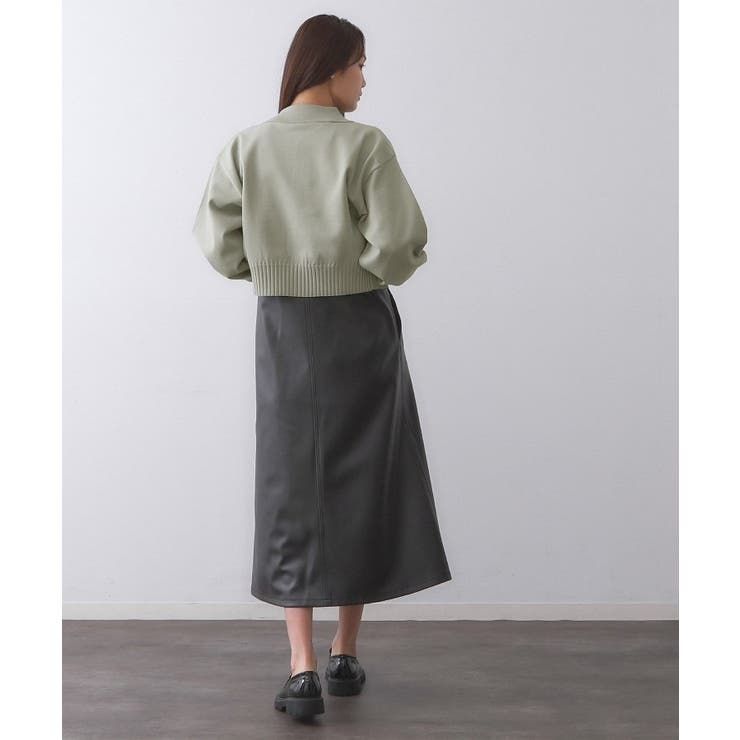 襟付きZIPアップニットカーディガン【洗濯機洗い可/抗ピル】 | OPAQUE.CLIP | 詳細画像11 