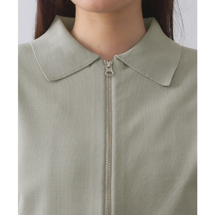 襟付きZIPアップニットカーディガン【洗濯機洗い可/抗ピル】 | OPAQUE.CLIP | 詳細画像16 