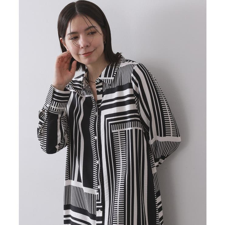 ブラック(119) | ジオメトリック柄ワンピース | OPAQUE.CLIP