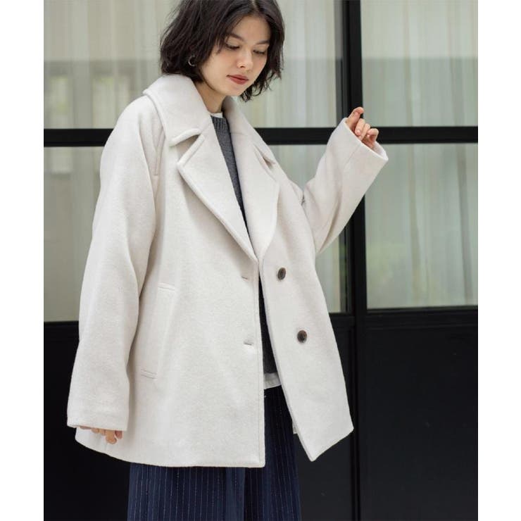 カシミヤブレンドウールミドルピーコート | OPAQUE.CLIP | 詳細画像4 