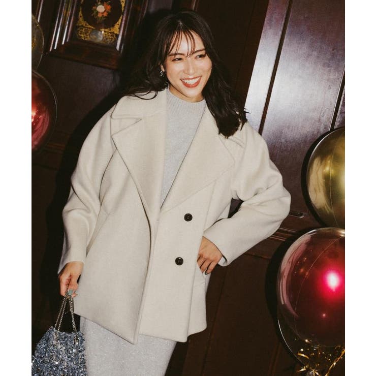 カシミヤブレンドウールミドルピーコート[品番：WRDW0222670]｜OPAQUE