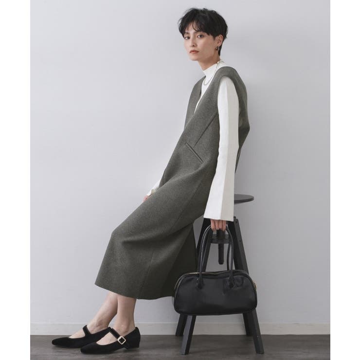 ウールライクジャンパードレス【洗濯機洗い可】 | OPAQUE.CLIP | 詳細画像23