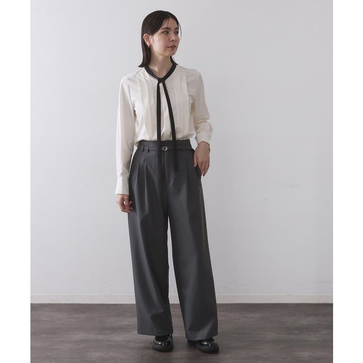 バイカラーボウタイブラウス【洗濯機OK】 | OPAQUE.CLIP | 詳細画像2 