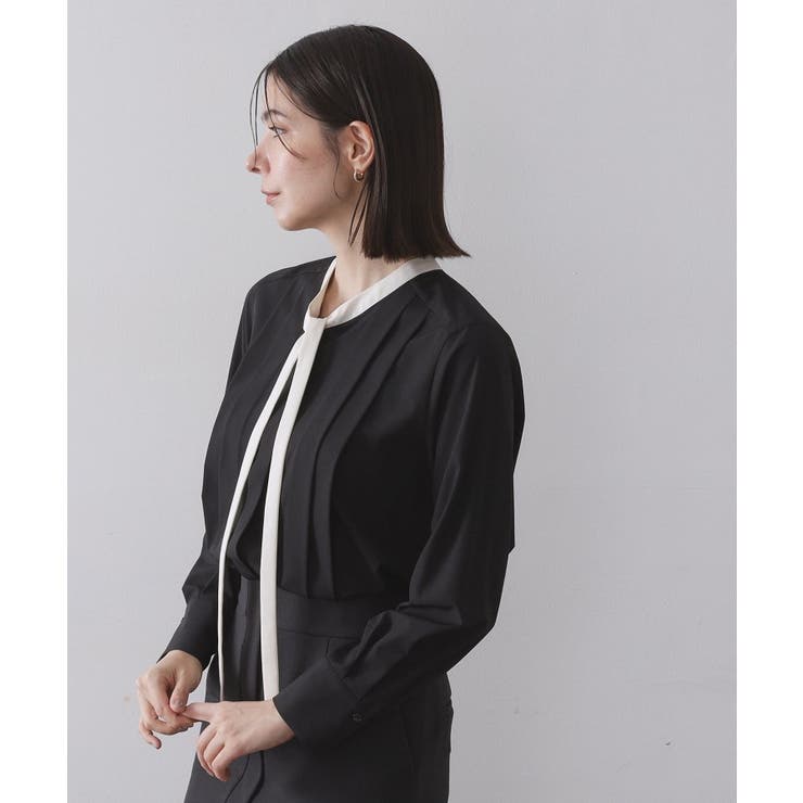 バイカラーボウタイブラウス【洗濯機OK】 | OPAQUE.CLIP | 詳細画像5 