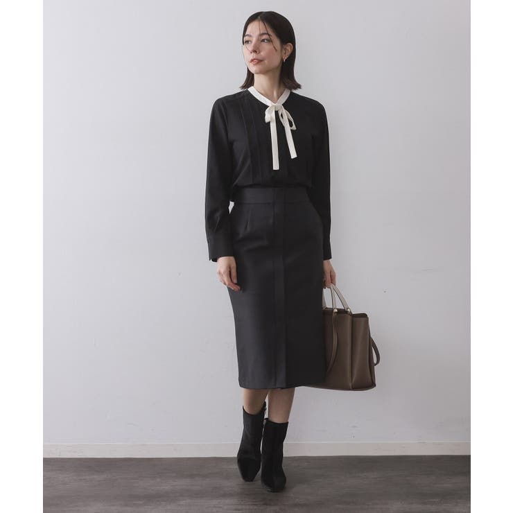 バイカラーボウタイブラウス【洗濯機OK】 | OPAQUE.CLIP | 詳細画像6 