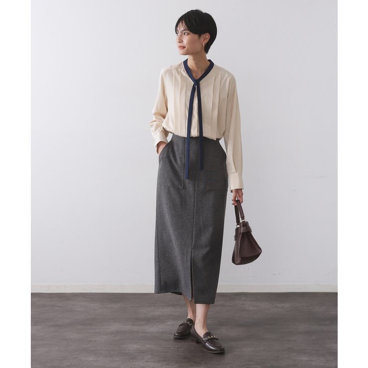 バイカラーボウタイブラウス【洗濯機OK】 | OPAQUE.CLIP | 詳細画像10 