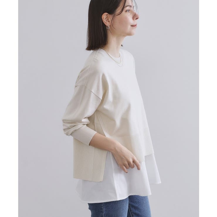 《ツインセット》リラクシーサイドスリットニット×ドッキングタンク【洗濯機洗い可】 | OPAQUE.CLIP | 詳細画像27 