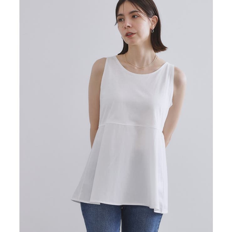 《ツインセット》リラクシーサイドスリットニット×ドッキングタンク【洗濯機洗い可】 | OPAQUE.CLIP | 詳細画像30 