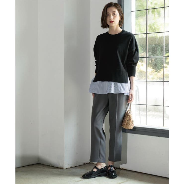 《ツインセット》リラクシーサイドスリットニット×ドッキングタンク【洗濯機洗い可】 | OPAQUE.CLIP | 詳細画像17 