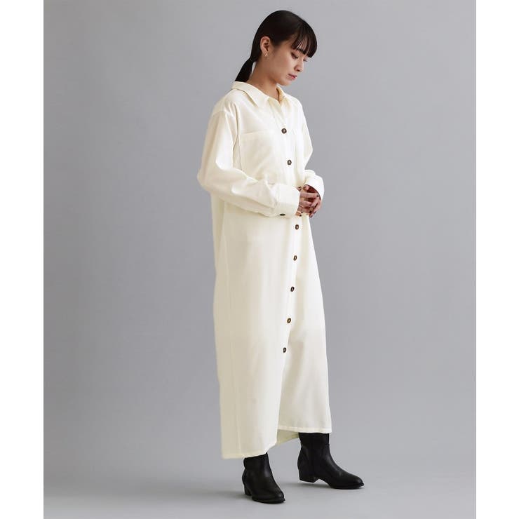 【es】ダブルポケットロングシャツワンピース【洗濯機OK】 | OPAQUE.CLIP | 詳細画像3