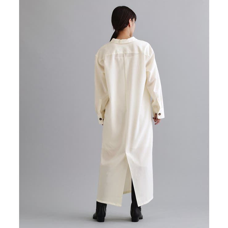 【es】ダブルポケットロングシャツワンピース【洗濯機OK】 | OPAQUE.CLIP | 詳細画像5