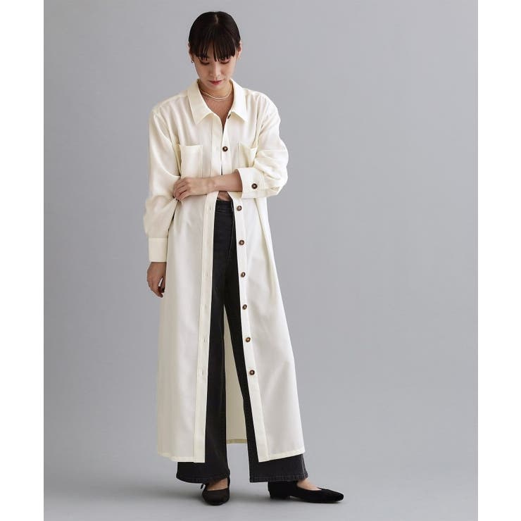 【es】ダブルポケットロングシャツワンピース【洗濯機OK】 | OPAQUE.CLIP | 詳細画像6