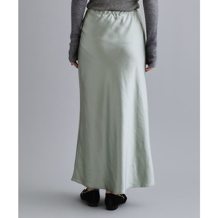 【es】サテンナローイージーロングスカート【洗濯機OK】 | OPAQUE.CLIP | 詳細画像11 