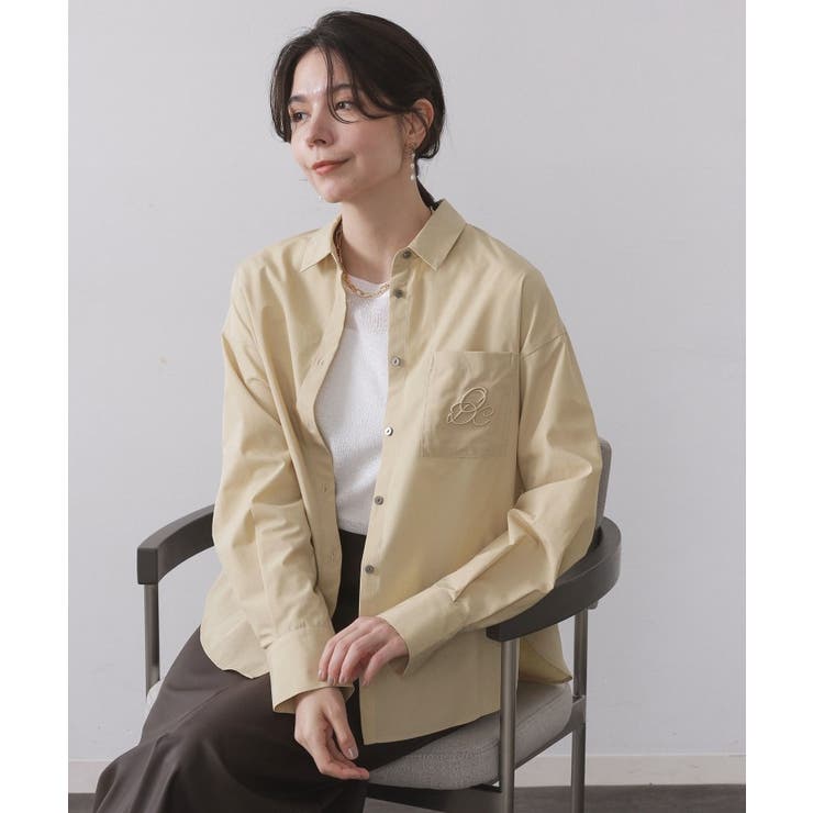 ポケット刺繍レギュラーカラーシャツ【洗濯機OK】[品番：WRDW0223986