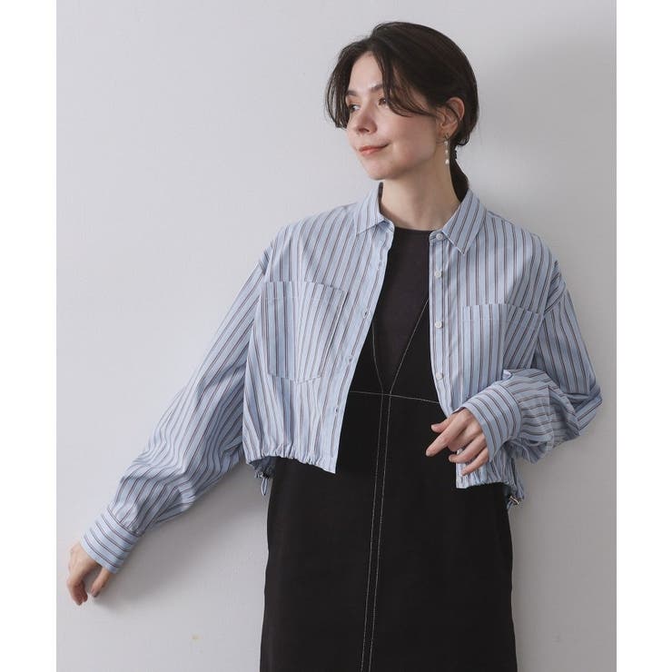 サックスブルー(390) | ドロストヘムショートシャツ【洗濯機OK】 | OPAQUE.CLIP