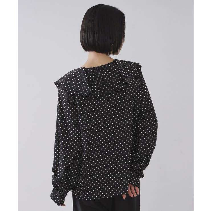 ドットプリントラッフルブラウス【洗濯機OK】 | OPAQUE.CLIP | 詳細画像11 
