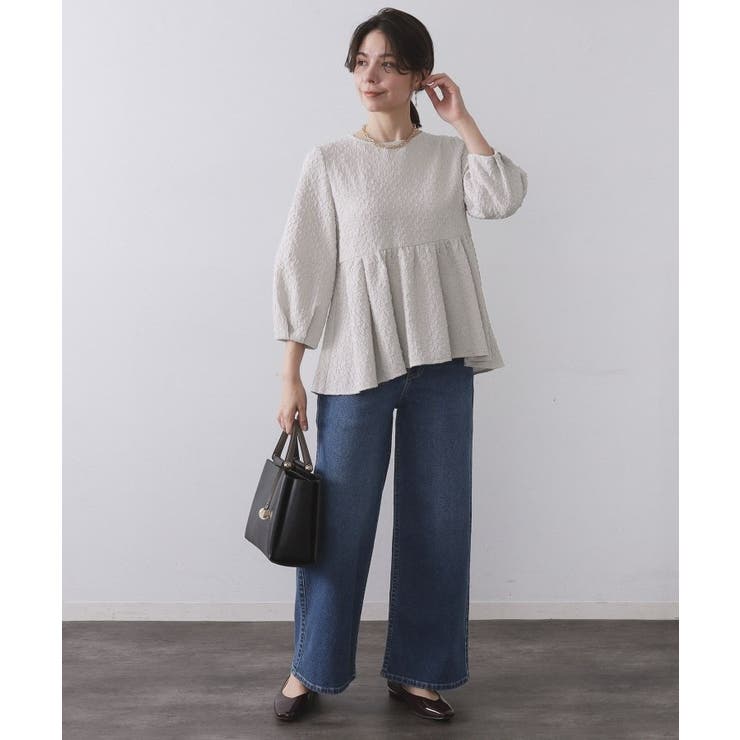 ふくれジャカードペプラムブラウス【洗濯機OK】 | OPAQUE.CLIP | 詳細画像10 