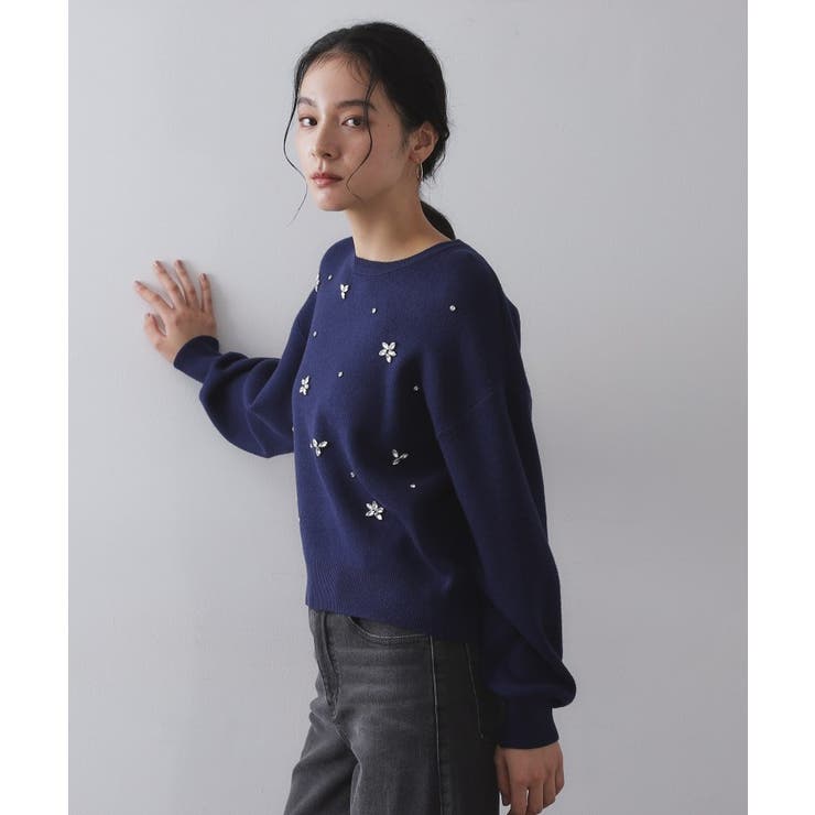 ビジューニットトップス【洗える】 | OPAQUE.CLIP | 詳細画像14 