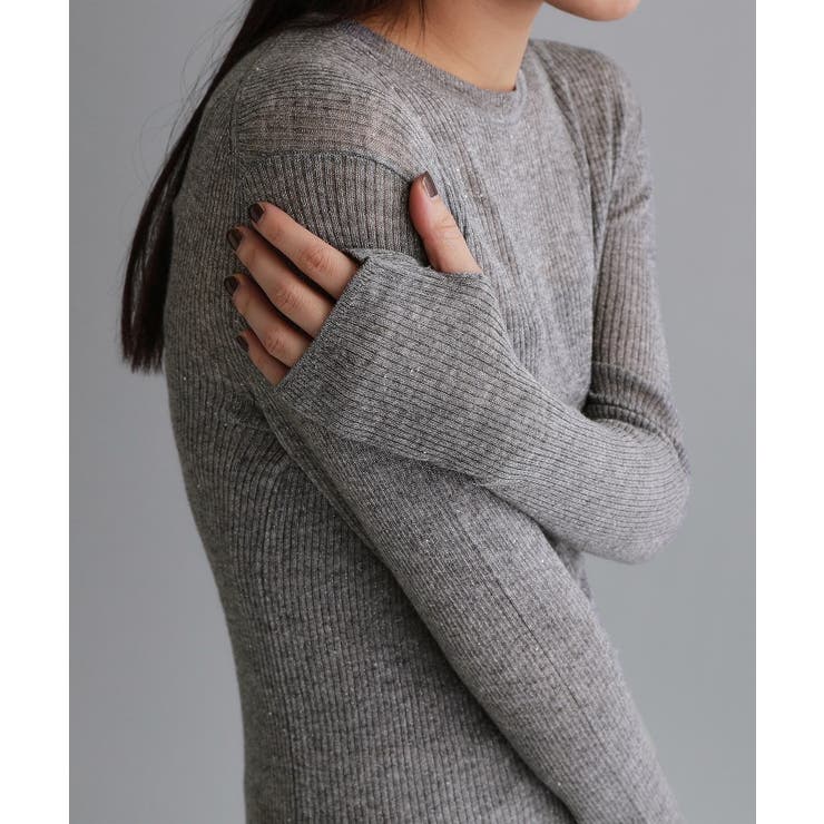 【es】ラメスパンコールリブニット【洗える】 | OPAQUE.CLIP | 詳細画像13 