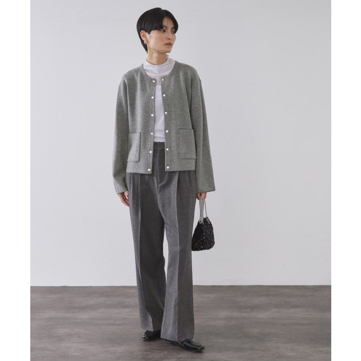 スナップボタン ダブルフェイス配色ニットカーディガン【洗濯機OK】 | OPAQUE.CLIP | 詳細画像10 