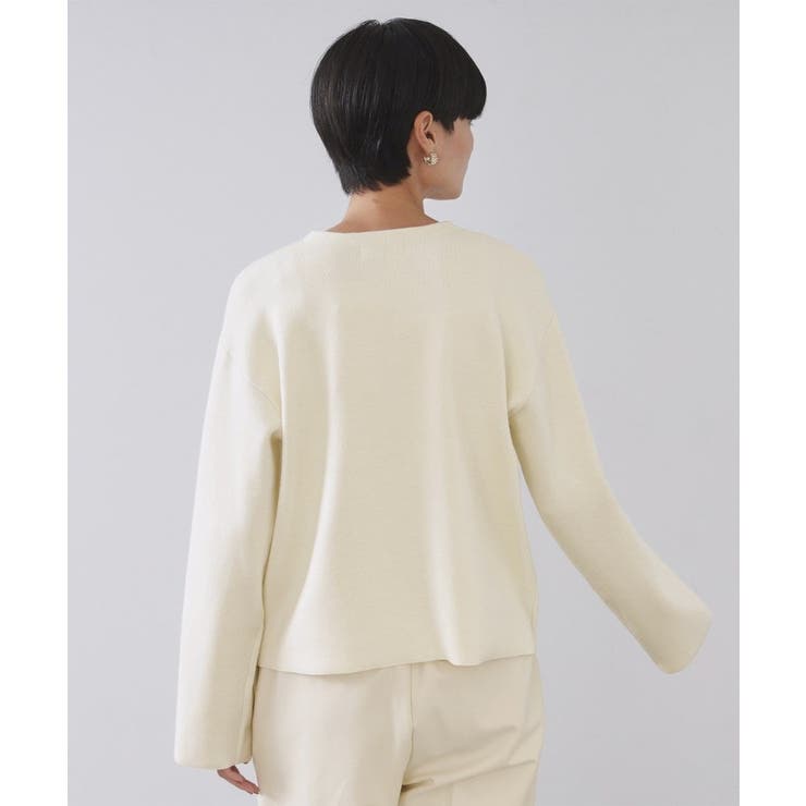 スナップボタン ダブルフェイス配色ニットカーディガン【洗濯機OK】 | OPAQUE.CLIP | 詳細画像26 