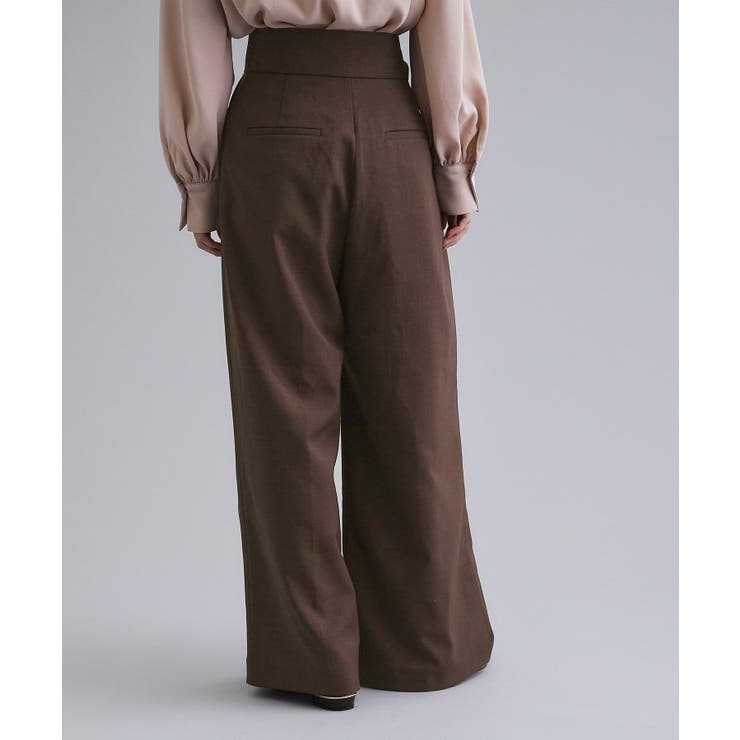 【es】ハイウエストタックワイドパンツ【洗濯機洗い可】 | OPAQUE.CLIP | 詳細画像5 