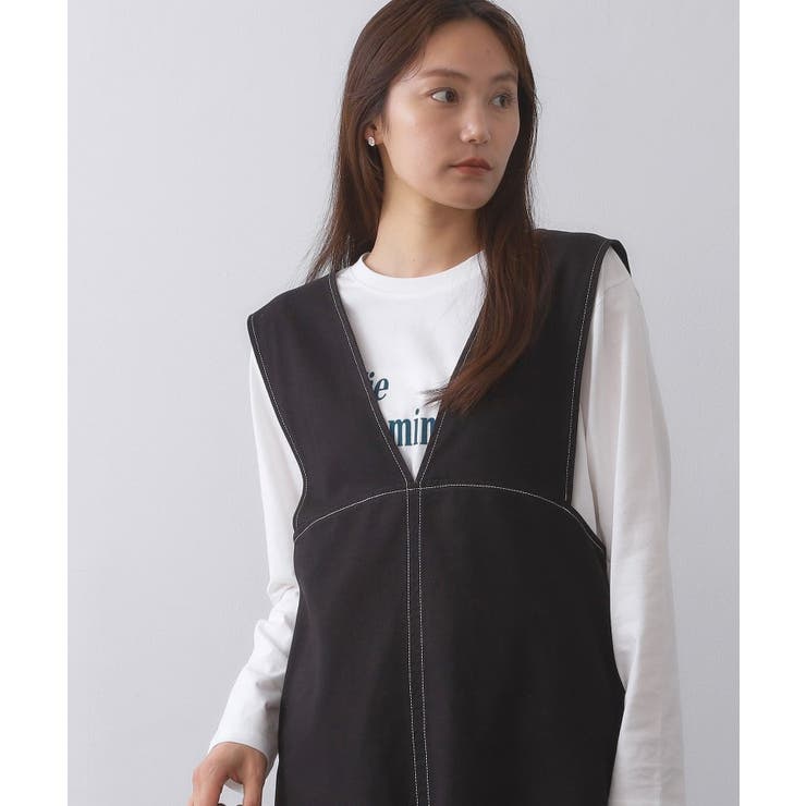 配色ステッチジャンスカ【洗濯機洗い可】 | OPAQUE.CLIP | 詳細画像1 