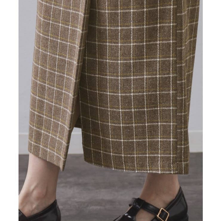 チェックツイード ラップ風ナロースカート【洗濯機OK】 | OPAQUE.CLIP | 詳細画像19 