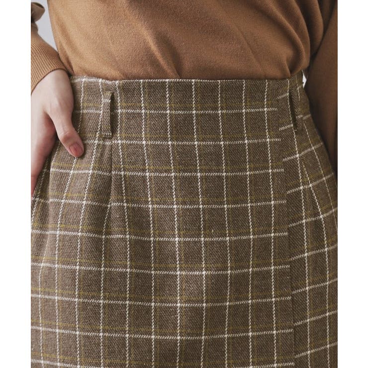 チェックツイード ラップ風ナロースカート【洗濯機OK】 | OPAQUE.CLIP | 詳細画像20 