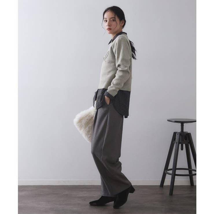 チェーン刺繍ロゴニット【洗濯機OK】 | OPAQUE.CLIP | 詳細画像11 