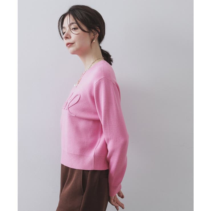 チェーン刺繍ロゴニット【洗濯機OK】 | OPAQUE.CLIP | 詳細画像5 