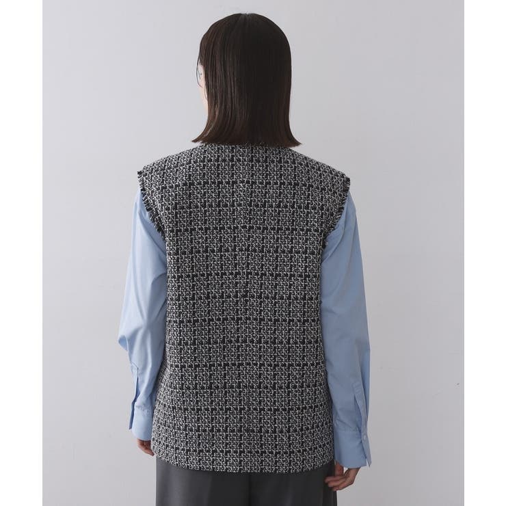 ツイードVネックベスト【洗濯機OK】 | OPAQUE.CLIP | 詳細画像11 