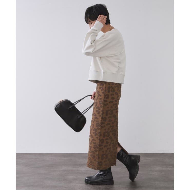 レオパードジャカードニットスカート【洗濯機OK】 | OPAQUE.CLIP | 詳細画像6 
