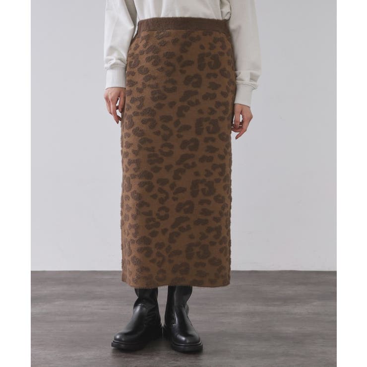 レオパードジャカードニットスカート【洗濯機OK】 | OPAQUE.CLIP | 詳細画像9 