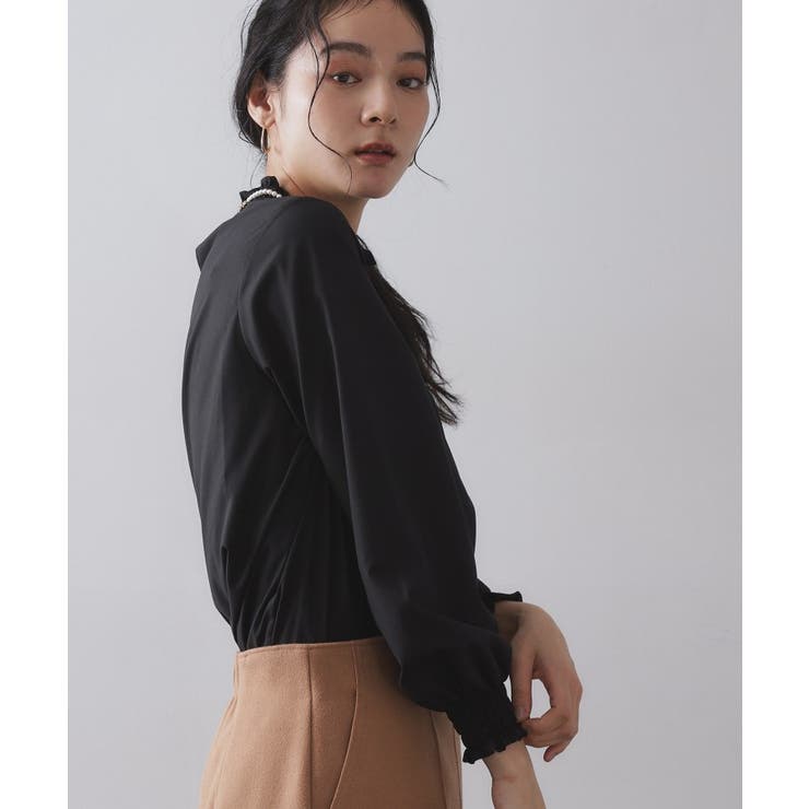 シャーリングハイネックブラウス【洗濯機OK】 | OPAQUE.CLIP | 詳細画像5 