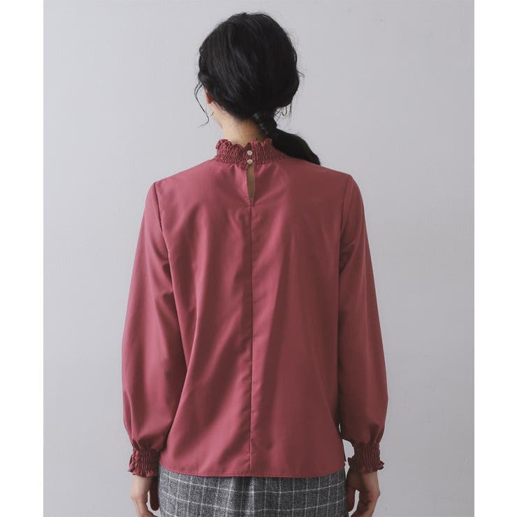 シャーリングハイネックブラウス【洗濯機OK】 | OPAQUE.CLIP | 詳細画像15 