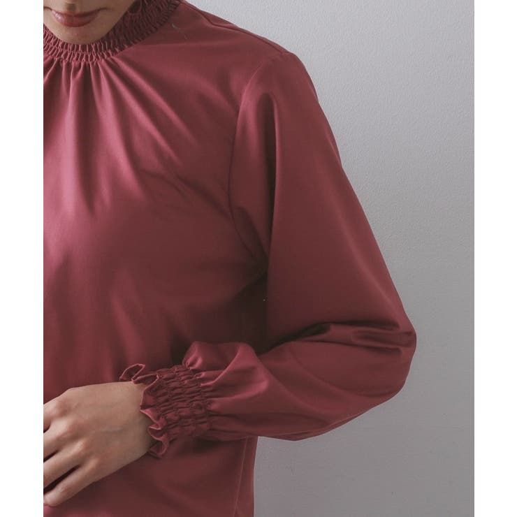 シャーリングハイネックブラウス【洗濯機OK】 | OPAQUE.CLIP | 詳細画像18 