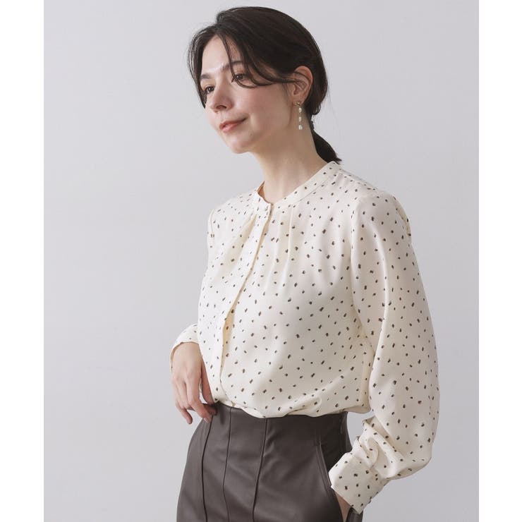 プリント柄タックデザインブラウス【洗濯機OK】 | OPAQUE.CLIP | 詳細画像9 