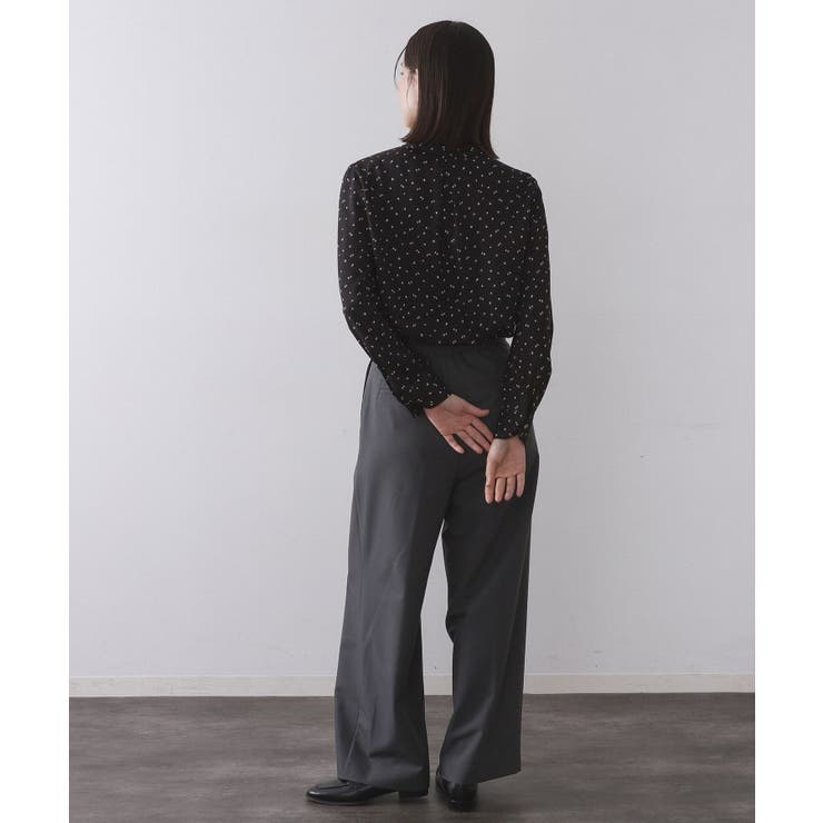 プリント柄タックデザインブラウス【洗濯機OK】 | OPAQUE.CLIP | 詳細画像3 