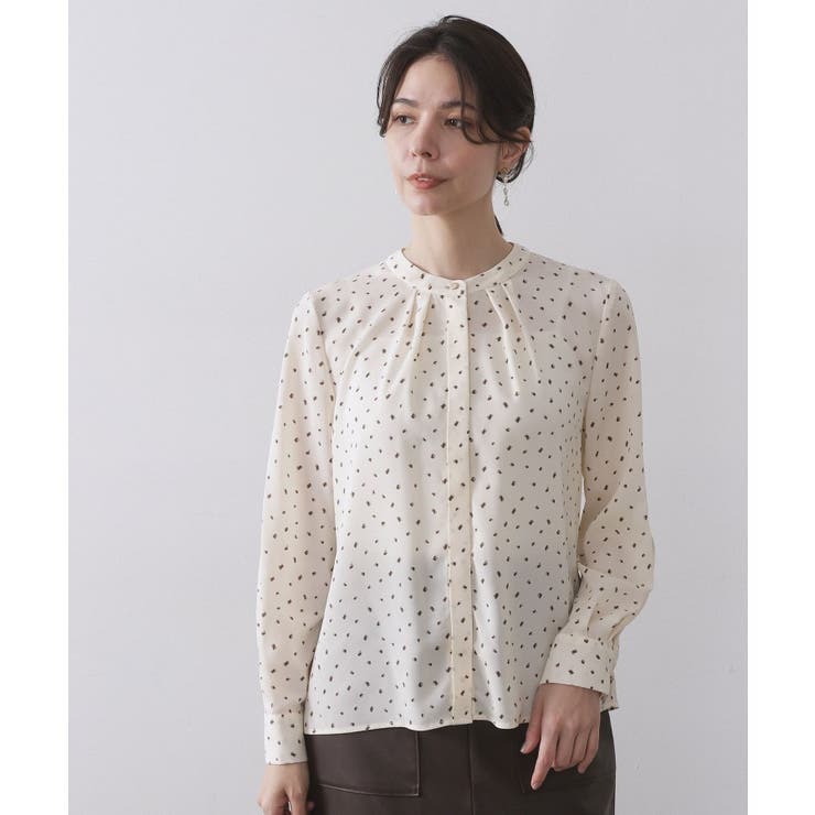 プリント柄タックデザインブラウス【洗濯機OK】 | OPAQUE.CLIP | 詳細画像13 