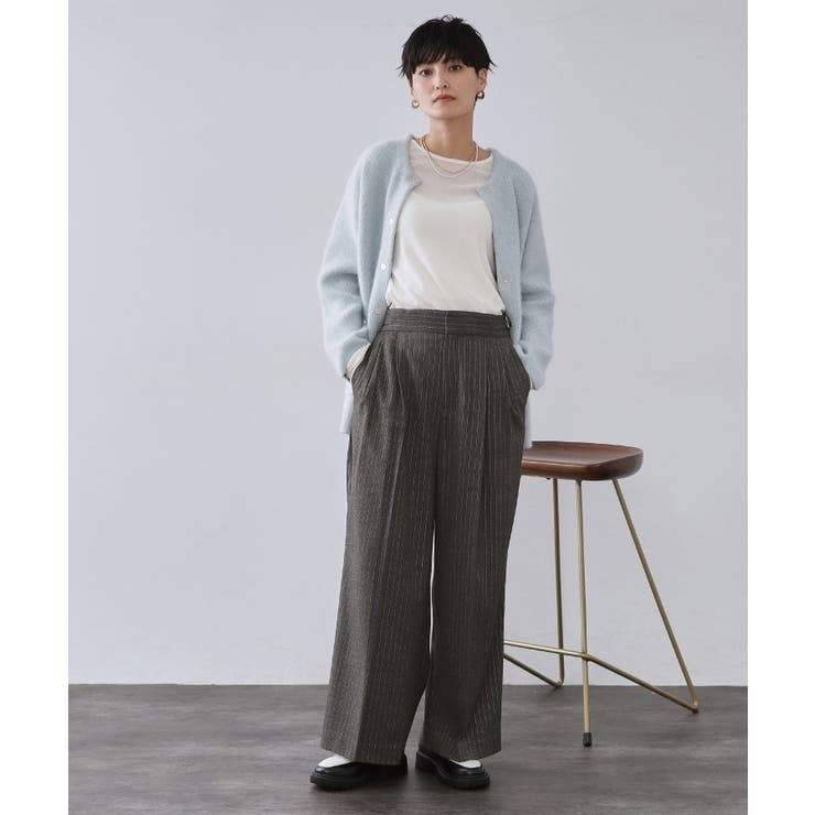 ラメストライプワイドパンツ【洗濯機OK】 | OPAQUE.CLIP | 詳細画像2 