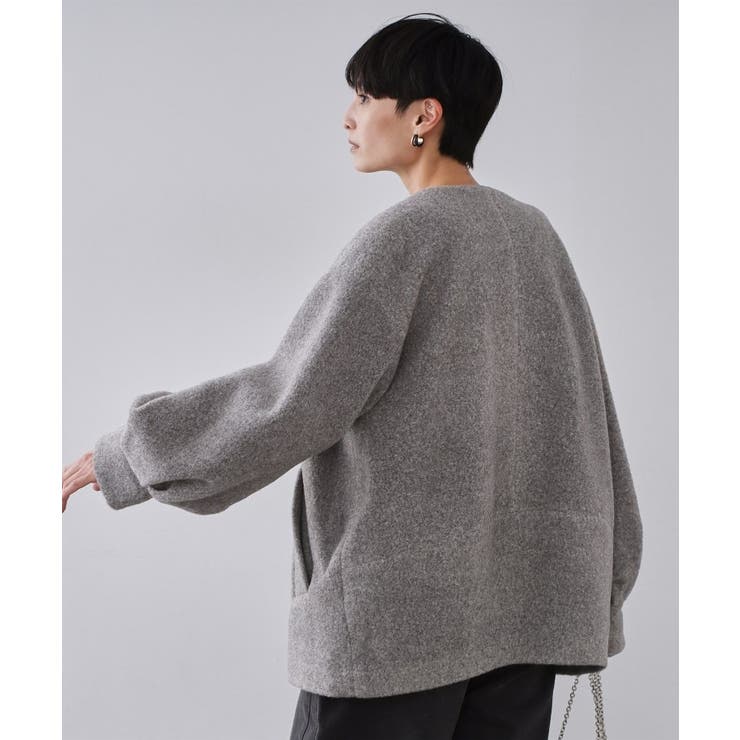 もこもこノーカラージップミドルコート【洗える】 | OPAQUE.CLIP | 詳細画像1 