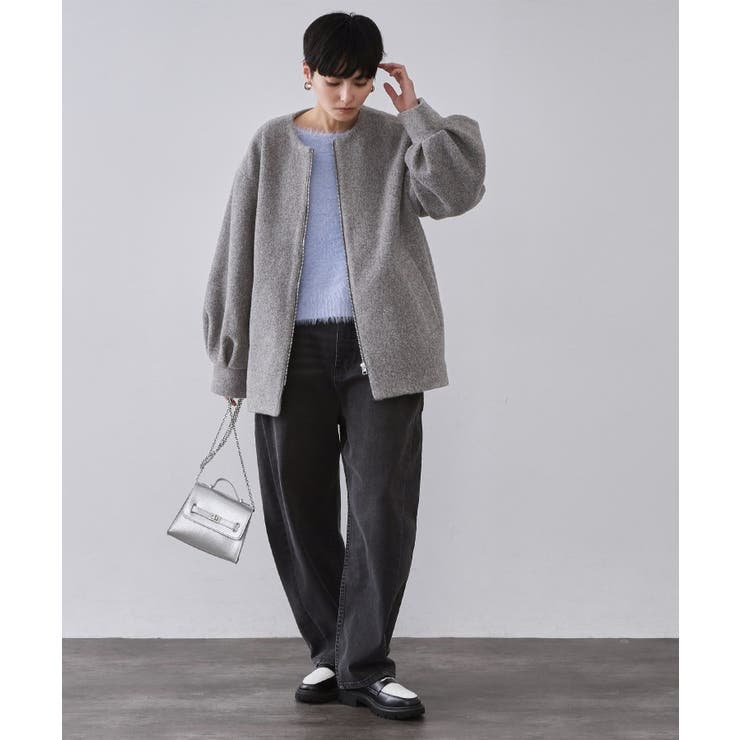 もこもこノーカラージップミドルコート【洗える】 | OPAQUE.CLIP | 詳細画像3 