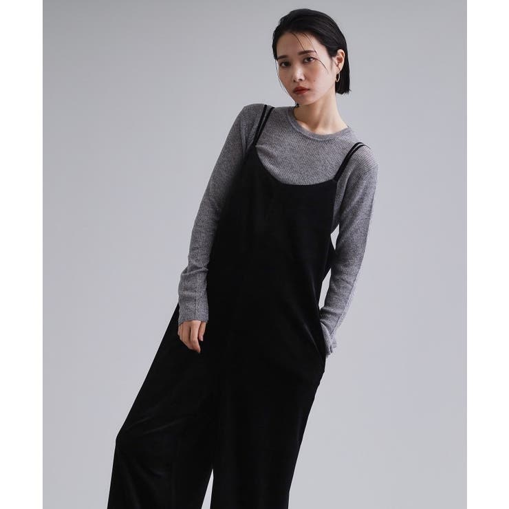 ブラック(019) | 【es】ベロアサロペット【洗濯機OK】 | OPAQUE.CLIP