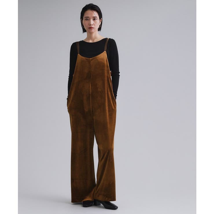 ブラウン(043) | 【es】ベロアサロペット【洗濯機OK】 | OPAQUE.CLIP