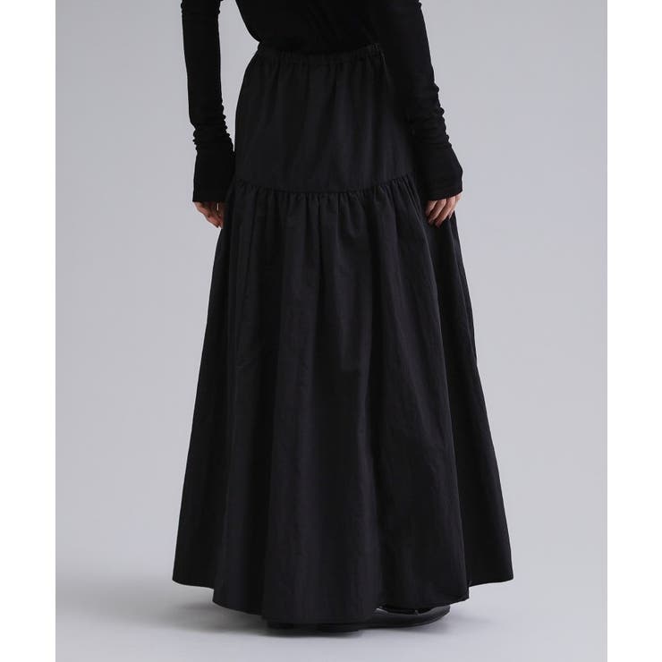 【es】ナイロンティアードマキシスカート【洗濯機OK】 | OPAQUE.CLIP | 詳細画像1 