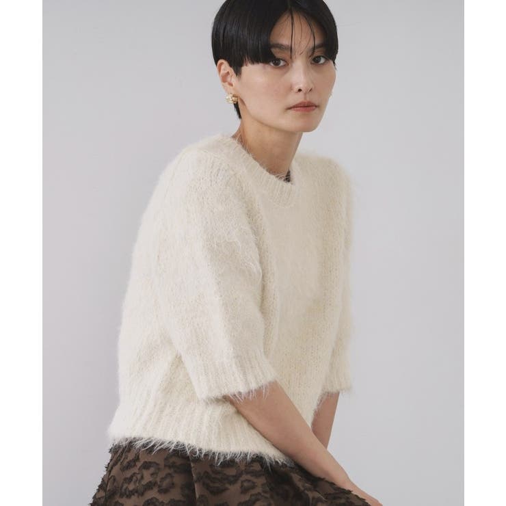 アイボリー(004) | フェザーヤーンニット【洗濯機OK/抗ピル】 | OPAQUE.CLIP