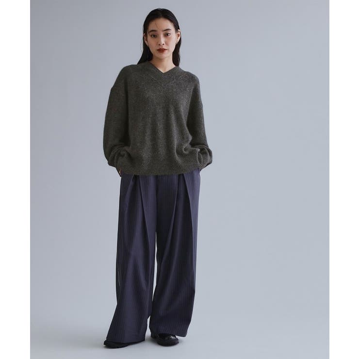 【es】フラッフィーウールVネックニット【洗濯機OK】 | OPAQUE.CLIP | 詳細画像2 