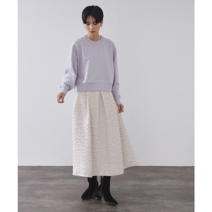 ラメ裏毛ショートプルオーバー【洗濯機OK】 | OPAQUE.CLIP | 詳細画像10 