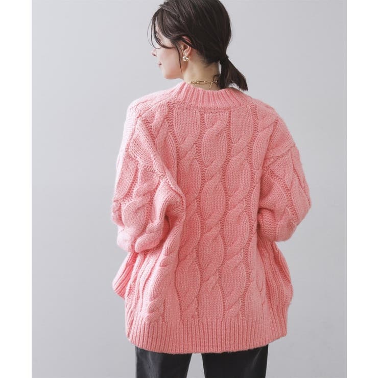 ケーブルローゲージニットカーディガン【洗濯機OK】 | OPAQUE.CLIP | 詳細画像6 